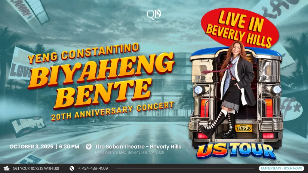 Yeng Constantino Biyaheng Bente 20th Anniversary Concert at The Saban Theatre in Beverly Hills on October 3, 2026